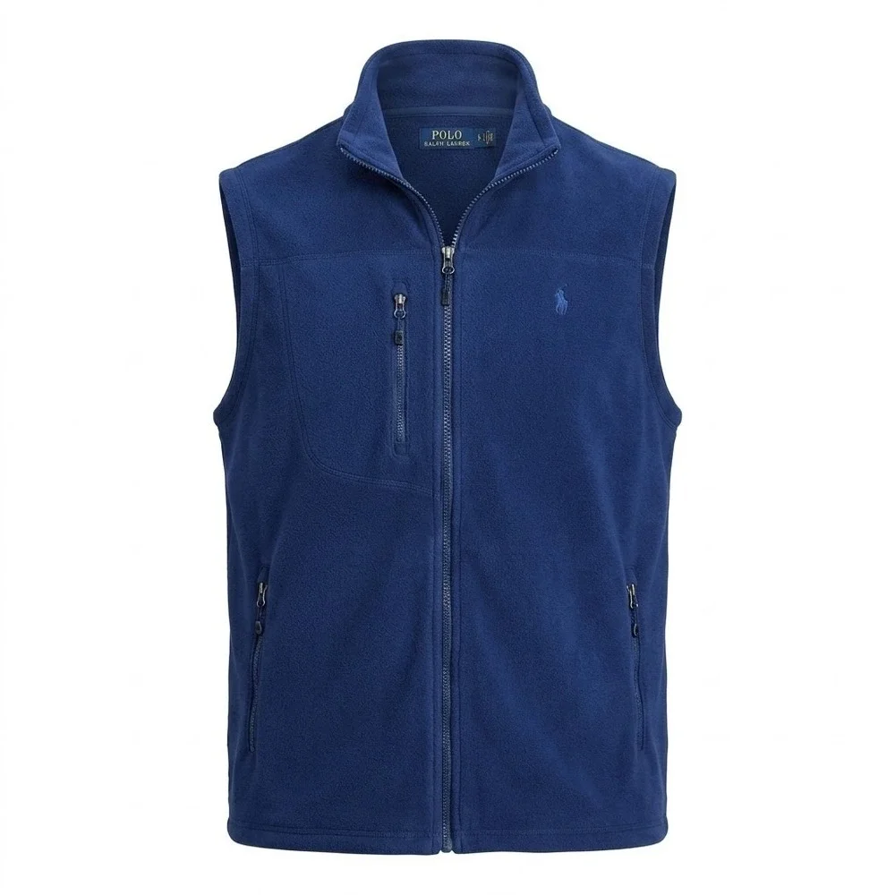 Polo Ralph Lauren Performance Mens 2XB Blue Fleece Full Zip Vest Big & Tall - AC